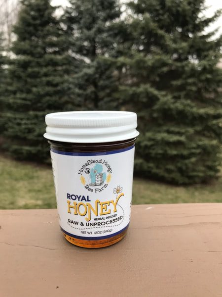 Royal Honey Local Michigan Raw Unprocessed Honey Herbal Infused 12 oz 340g